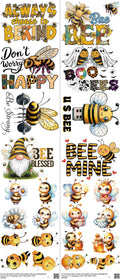 Bee mixed-style heat transfer design set on a 23.5 by 53 inch sheet