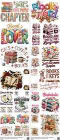 Books Z3 mixed-style heat transfer design set on a 23.5 by 53 inch sheet