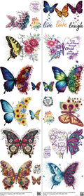 Butterfly mixed-style heat transfer design set on a 23.5 by 53 inch sheet