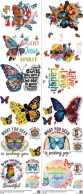 Butterfly mixed-style heat transfer design set on a 23.5 by 53 inch sheet