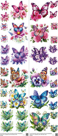 Butterfly mixed-style heat transfer design set on a 23.5 by 53 inch sheet