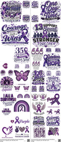 Cancer mixed-style heat transfer design set on a 23.5 by 53 inch sheet