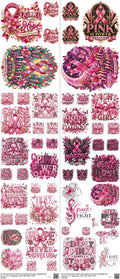 Cancer mixed-style heat transfer design set on a 23.5 by 53 inch sheet