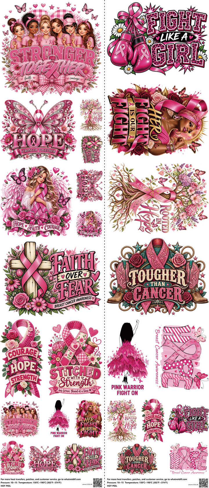 Cancer Z5 mixed-style heat transfer design set on a 23.5 by 53 inch sheet