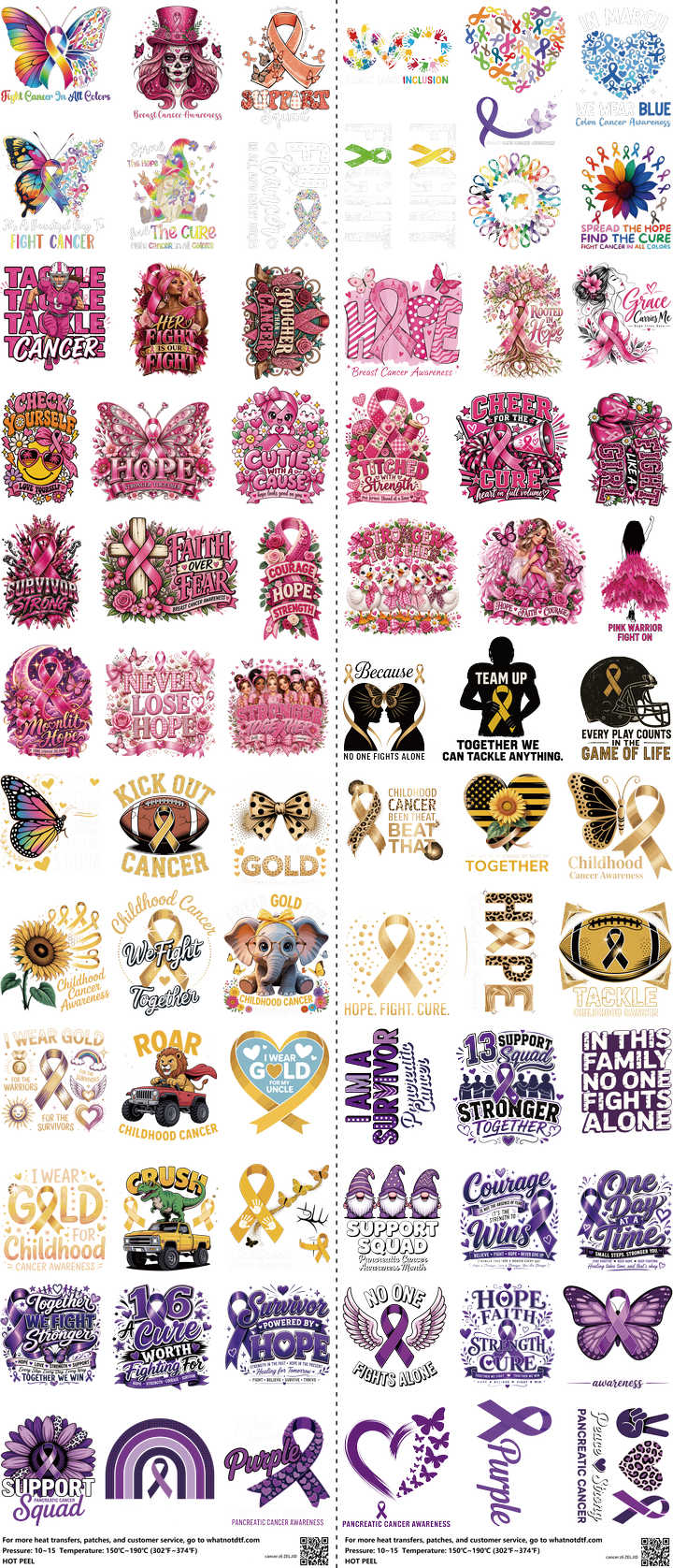 Cancer Z6 mixed-style heat transfer design set on a 23.5 by 53 inch sheet