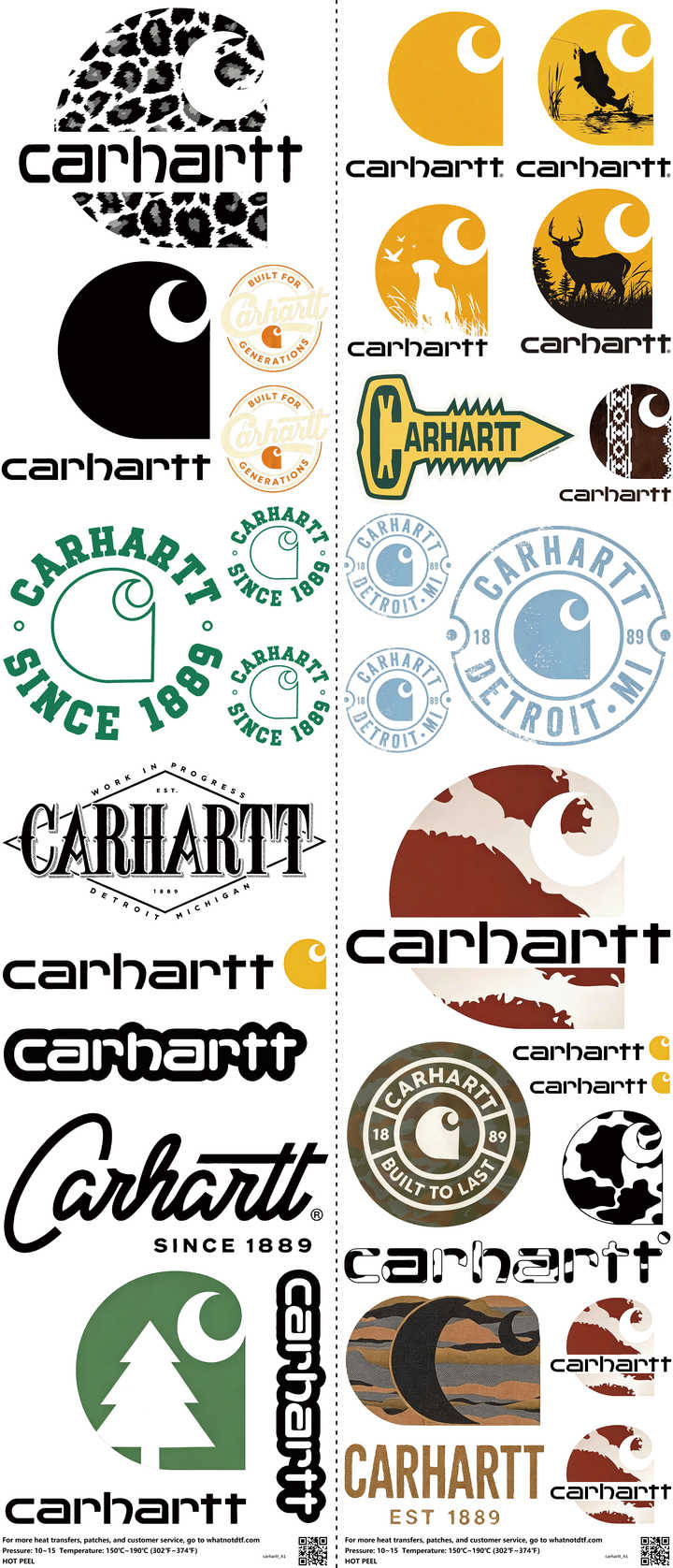 Athletic Style mixed-style heat transfer design set on a 23.5 by 53 inch sheet
