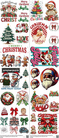Christmas mixed-style heat transfer design set on a 23.5 by 53 inch sheet