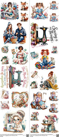 Craft and Sewing mixed-style heat transfer design set on a 23.5 by 53 inch sheet