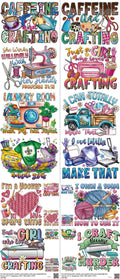 Crafting mixed-style heat transfer design set on a 23.5 by 53 inch sheet