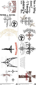 Cross mixed-style heat transfer design set on a 23.5 by 53 inch sheet