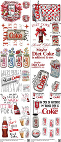 Food & Drink Style mixed-style heat transfer design set on a 23.5 by 53 inch sheet