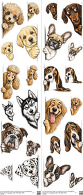Dog mixed-style heat transfer design set on a 23.5 by 53 inch sheet