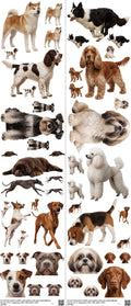 Dog mixed-style heat transfer design set on a 23.5 by 53 inch sheet