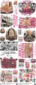 Music-Inspired Art mixed-style heat transfer design set on a 23.5 by 53 inch sheet