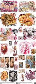 Music-Inspired Art mixed-style heat transfer design set on a 23.5 by 53 inch sheet