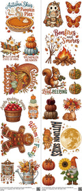 Fall H6 mixed-style heat transfer design set on a 23.5 by 53 inch sheet
