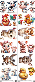 Farm mixed-style heat transfer design set on a 23.5 by 53 inch sheet