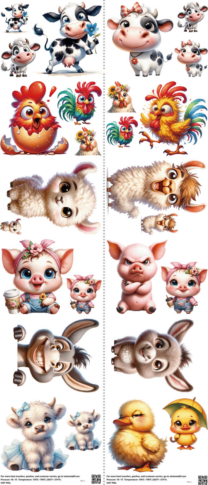 Farm mixed-style heat transfer design set on a 23.5 by 53 inch sheet
