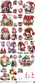Gnomies mixed-style heat transfer design set on a 23.5 by 53 inch sheet