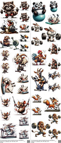 Gym mixed-style heat transfer design set on a 23.5 by 53 inch sheet