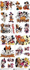 Halloween mixed-style heat transfer design set on a 23.5 by 53 inch sheet