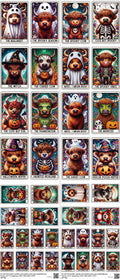 Highlandcow mixed-style heat transfer design set on a 23.5 by 53 inch sheet