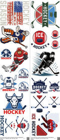 Ice Hockey mixed-style heat transfer design set on a 23.5 by 53 inch sheet