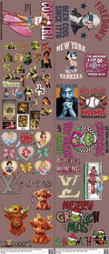 Streetwear Style mixed-style heat transfer design set on a 23.5 by 53 inch sheet