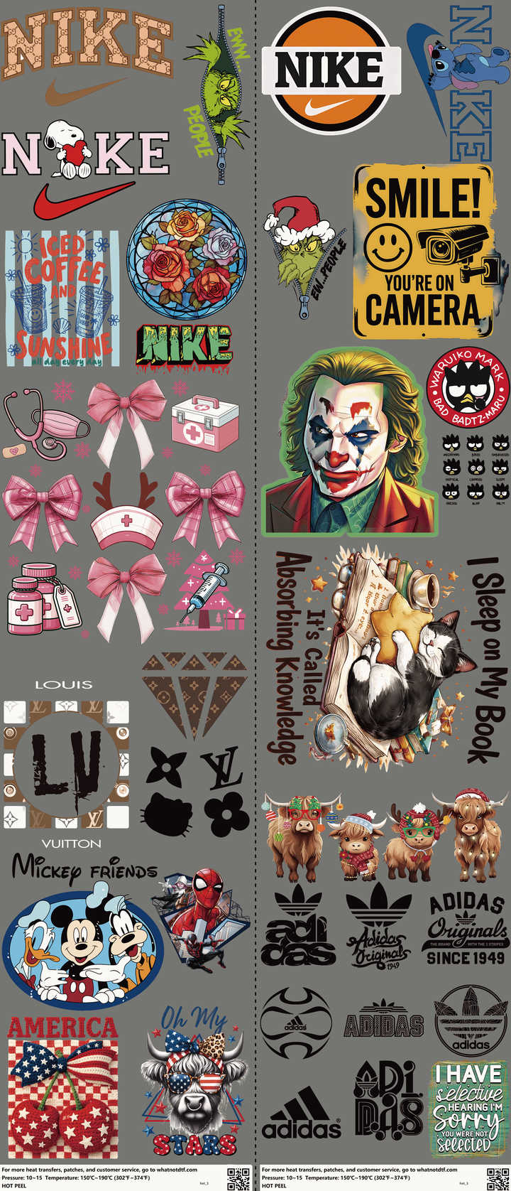 Streetwear Style mixed-style heat transfer design set on a 23.5 by 53 inch sheet