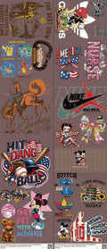 Streetwear Style mixed-style heat transfer design set on a 23.5 by 53 inch sheet