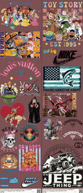 Streetwear Style mixed-style heat transfer design set on a 23.5 by 53 inch sheet