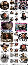 Music-Inspired Art mixed-style heat transfer design set on a 23.5 by 53 inch sheet