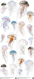 Jellyfish mixed-style heat transfer design set on a 23.5 by 53 inch sheet