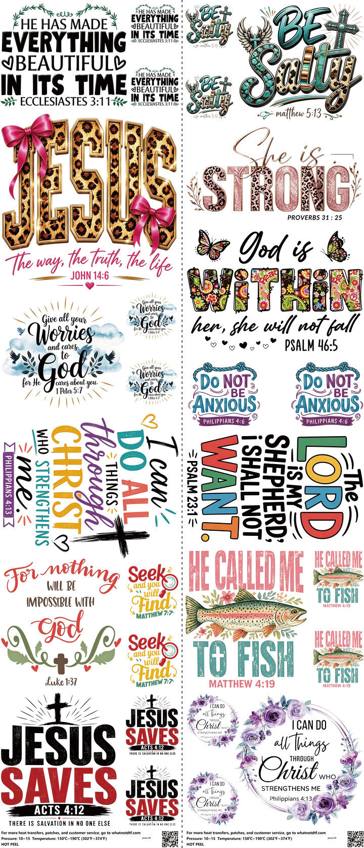 Jesus mixed-style heat transfer design set on a 23.5 by 53 inch sheet