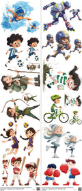 Kid Sports mixed-style heat transfer design set on a 23.5 by 53 inch sheet
