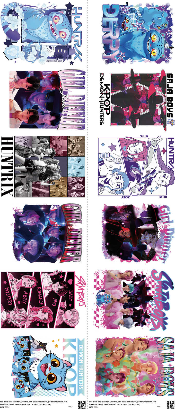 Music-Inspired Art mixed-style heat transfer design set on a 23.5 by 53 inch sheet