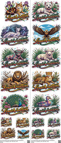 Streetwear Style mixed-style heat transfer design set on a 23.5 by 53 inch sheet