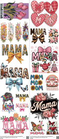 Mama mixed-style heat transfer design set on a 23.5 by 53 inch sheet