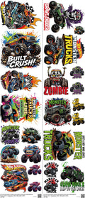 Motorsports mixed-style heat transfer design set on a 23.5 by 53 inch sheet