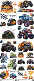 Motorsports mixed-style heat transfer design set on a 23.5 by 53 inch sheet