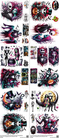 Nightmarebeforechristmas mixed-style heat transfer design set on a 23.5 by 53 inch sheet