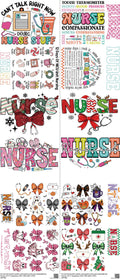 Nurse mixed-style heat transfer design set on a 23.5 by 53 inch sheet