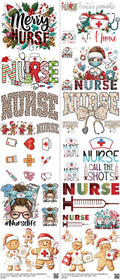 Nurse mixed-style heat transfer design set on a 23.5 by 53 inch sheet