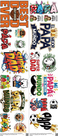 Papa mixed-style heat transfer design set on a 23.5 by 53 inch sheet