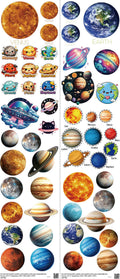 Planet mixed-style heat transfer design set on a 23.5 by 53 inch sheet