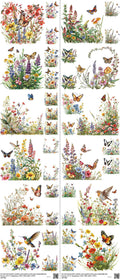 Plants mixed-style heat transfer design set on a 23.5 by 53 inch sheet