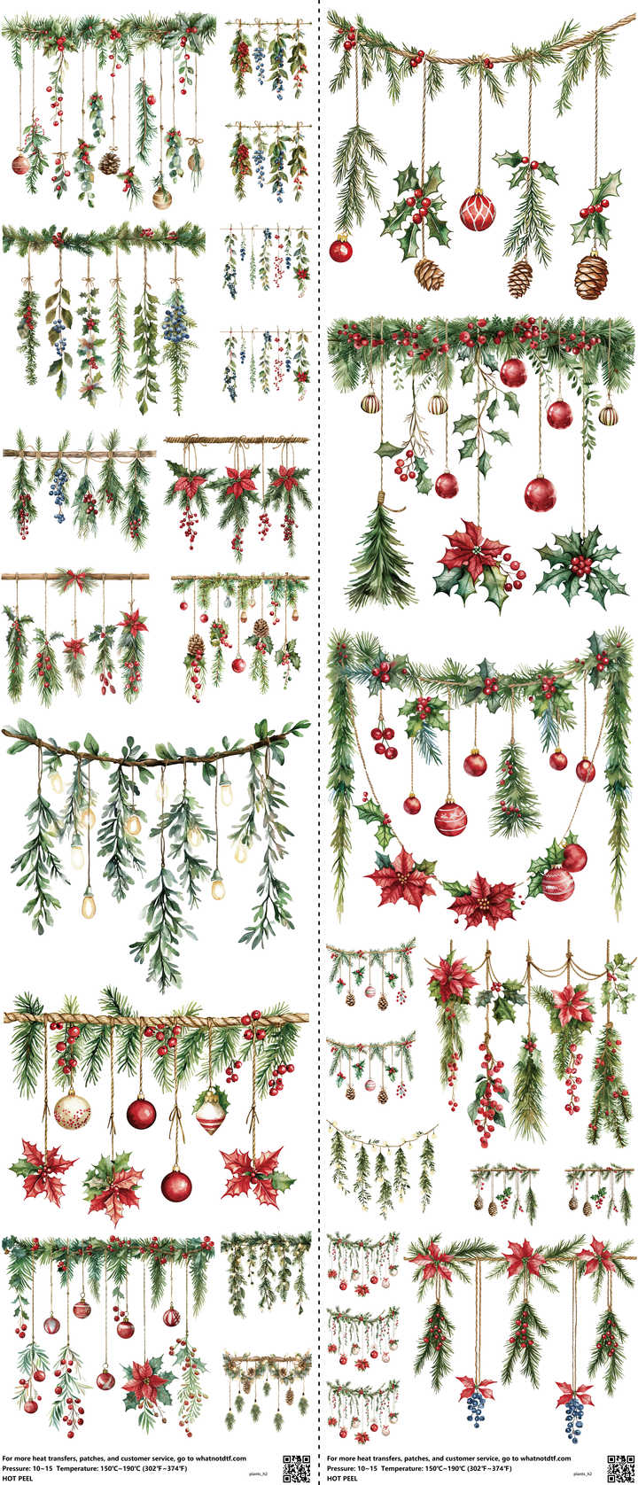 Plants mixed-style heat transfer design set on a 23.5 by 53 inch sheet