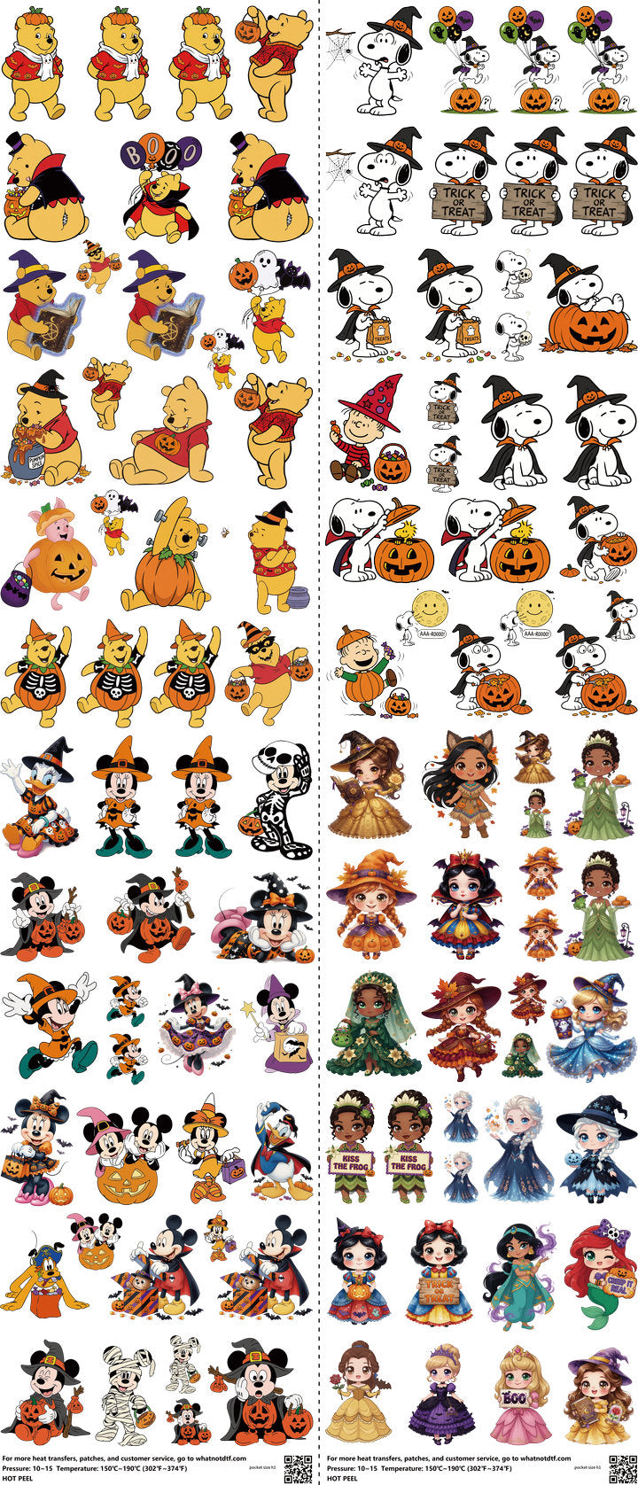Pocket Size mixed-style heat transfer design set on a 23.5 by 53 inch sheet