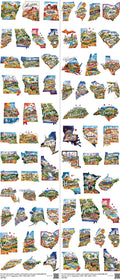Pocket Size mixed-style heat transfer design set on a 23.5 by 53 inch sheet