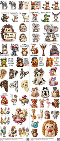 Pocket Size mixed-style heat transfer design set on a 23.5 by 53 inch sheet